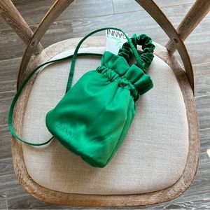 Ganni occasion mini pouch bag Kelly green